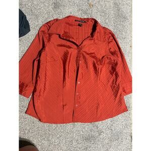 Scott Taylor womens 2x orange button front shirt